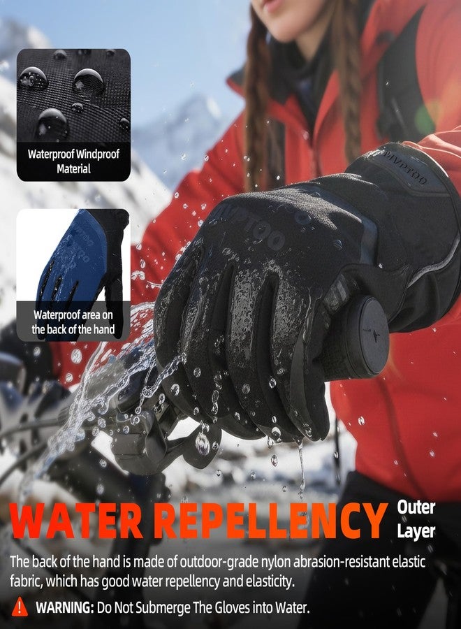 MVPTOO Ski Gloves Warm for Winter Windproof Water-Repellent Thermal for Snow & Cold Weather Touchscreen Gloves for Men & Women (Black, Large) - Image 4